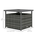 thumbnail image 3 of Outsunny Rattan Coffee Table w/ Umbrella Hole for Backyard Mixed-Grey, 3 of 10