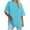Sky Blue, variant on Xihbxyly Plus Size Blouses for Women, Women's Oversized T Shirts Round Neck Leisure Short Sleeve Solid Color Tops Summer Casual Loose Blouse T-Shirts Casual Tunic Top