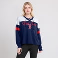 thumbnail image 4 of Women's Fanatics Navy/White Boston Red Sox Even Match Lace-Up Long Sleeve V-Neck T-Shirt, 4 of 5