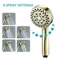 thumbnail image 4 of 5 Mode Adjustable Settings Handheld Shower Head with Hose High Pressure Shower Heads, Gold, 4 of 8