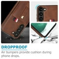 thumbnail image 3 of Nalacover Case for Samsung Galaxy S24 Plus Wallet Case Hidden Card Slots Holder, Premium PU Leather Loop Finger Strap TPU Shockproof Lens Protection Cover for Samsung Galaxy S24 Plus, Brown, 3 of 7