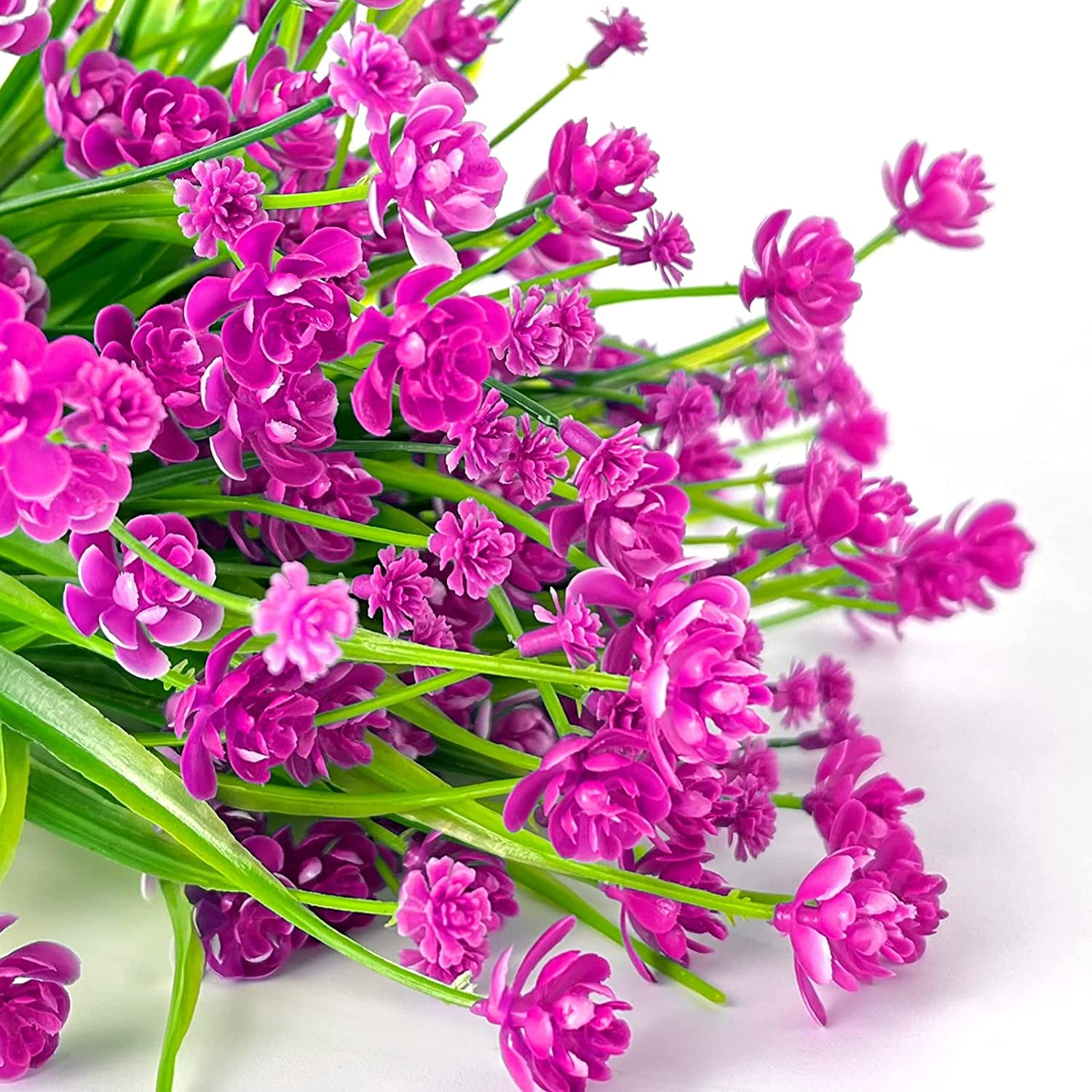 Corn Flower Artificial Flowers for Outdoor UV Resistant Fake Plants, Faux Plastic Flower Artificial Plants for Home Window Box Porch Indoor Cemetery Spring Summer Decor(White)