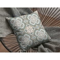 thumbnail image 4 of Geo Mandala Throw Pillow with Removable Cover in Orange and Light Blue on White 18x18, 4 of 5