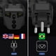 thumbnail image 3 of Pack EU//US to Brazil Travel Adapter Brazil Adapter Type N Brazil Travel Plug Adapter Australia/Italy/China Plug to Brazil Home Travel Black, 3 of 5