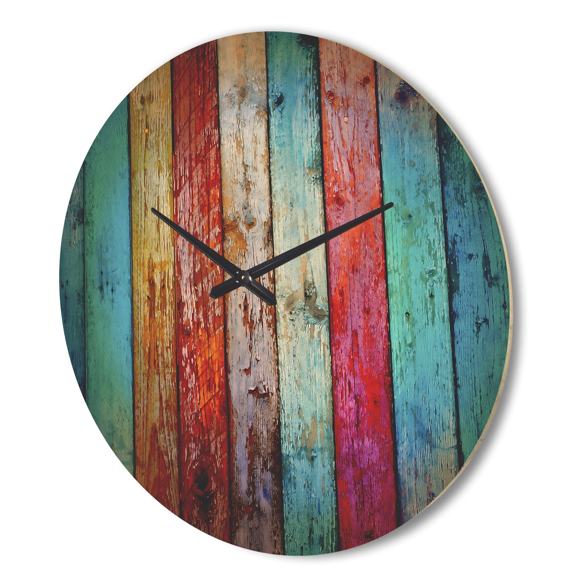 Designart 'Traditional Wooden Pattern ' Farmhouse Wood Wall Clock