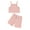 Pink, variant on Aojekbee Baby Girl Summer Outfits Cute Floral Print Sleeveless Cami Tops   Shorts Set Infant 2Pcs Clothes