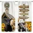 thumbnail image 2 of Farmhouse Kitchen Curtains, Rustic Farm Animals Rooster Chicken Pig Cow Sunflower Patterned Rural Country Style Window Curtains for Cafe Bedroom Living Room 2 Panels, 42"x63" Inch, 2 of 5
