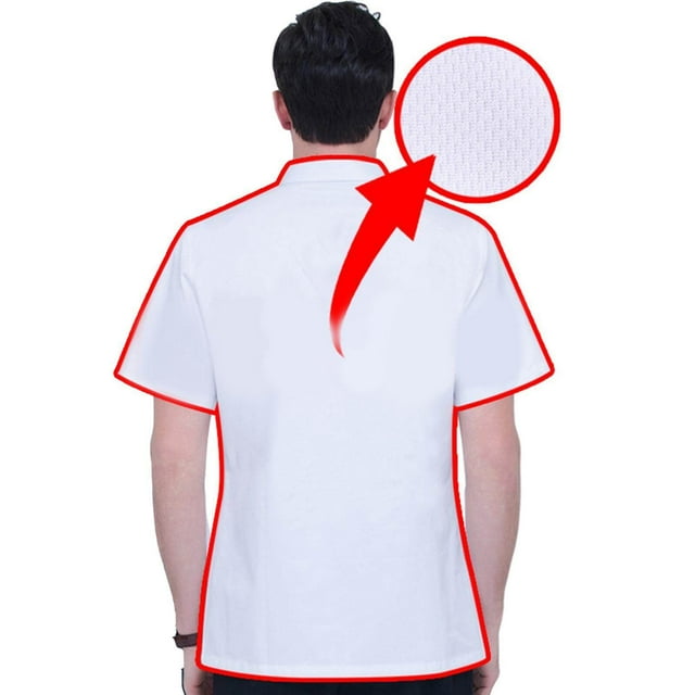 fastboy Uniforme Ajusté Lavable Veste de Chef de Cuisine Durable Uniformes de Chef Inaltérable Uniforme Professionnel Confortable Chef m L