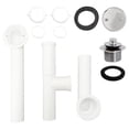 thumbnail image 4 of Westbrass 594244-26 14" White Poly Bath Overflow Assembly with Twist & Close Drain and 2-Hole Faceplate, Polished Chrome, 4 of 14