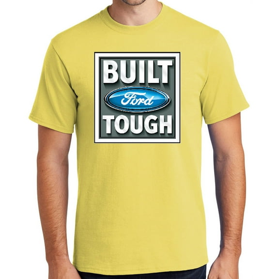 Buy Cool Shirts BUILT FORD TOUGH Cotton T-shirt, 4XL Yellow - Tall