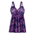 thumbnail image 5 of Swim 365 Women's Plus Size Loop-Strap V-Neck Tummy Control Two-Piece Swim Dress, 5 of 6
