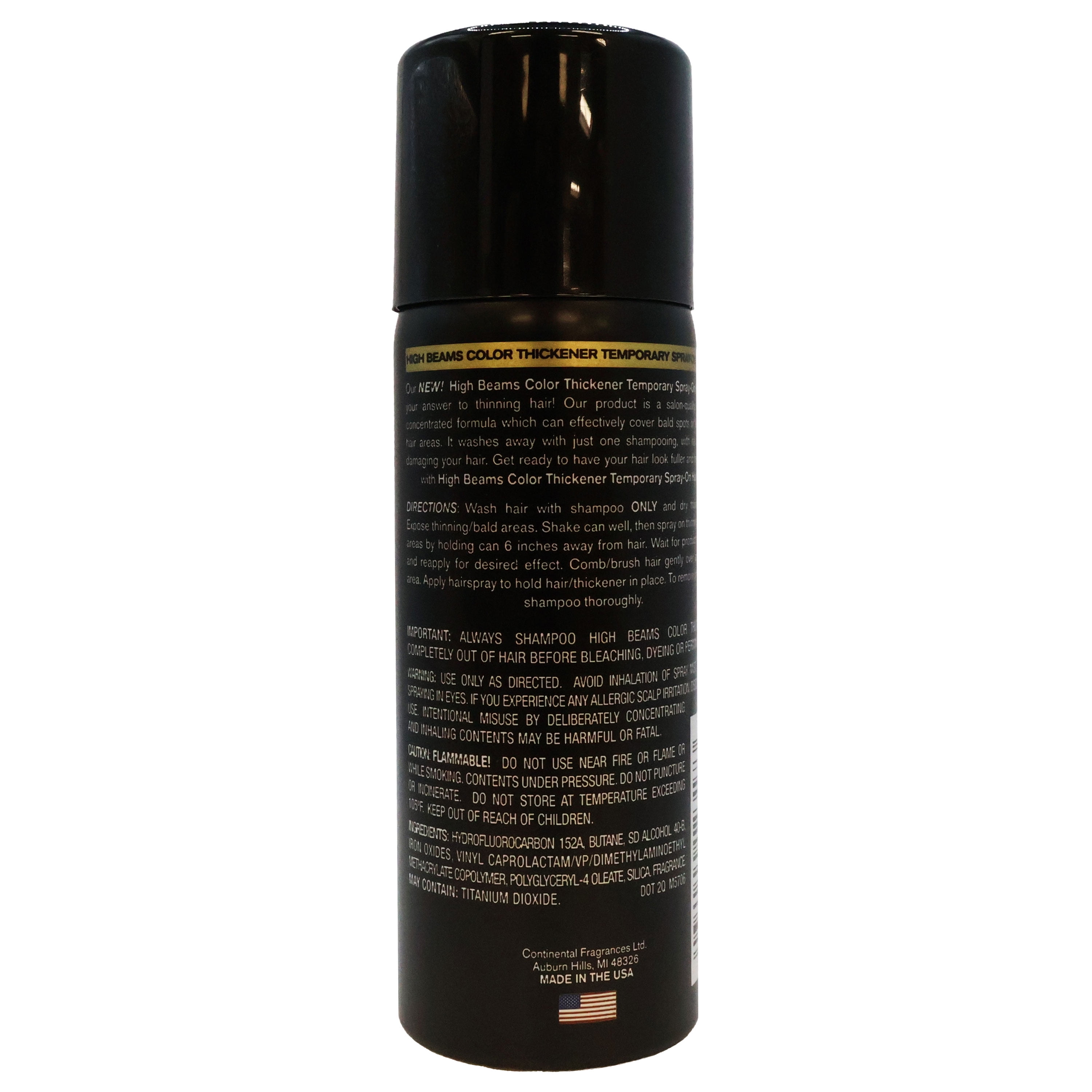 [3 PACK] High Beams Color Thickener Temporary Spray-On Hair [#11 BLACK] 2.7 oz. * BEAUTY TALK LA *