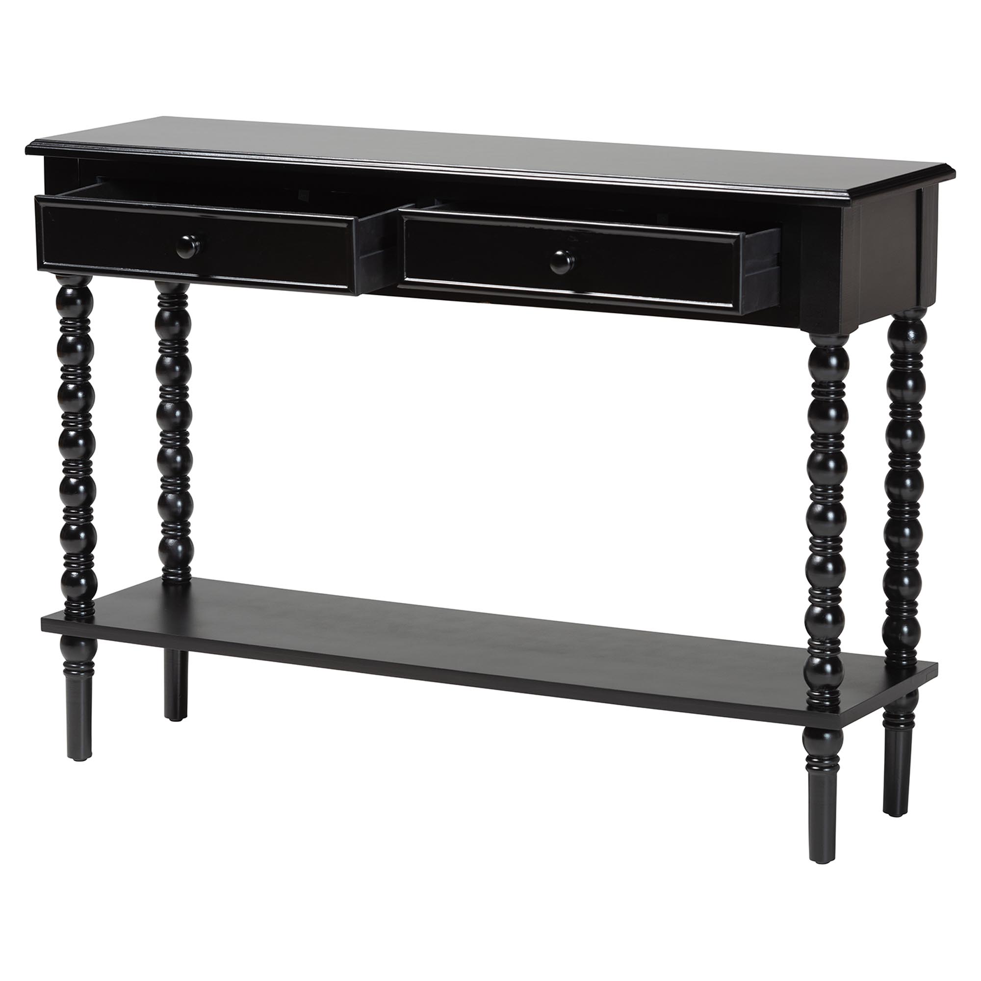 Baxton Studio Malinda Classic Console Table, 2-Drawer, Black