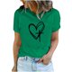 thumbnail image 1 of Camisetas de Manga Corta para las Mujeres Casual Día de Pascua Impresión Cuello de Tripulación Suelta Camiseta, Poliéster Spandex, 1 of 7