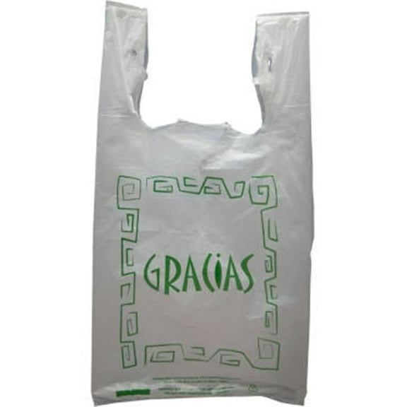 International Plastics MB-T-24G 11.5 x 6.5 x 21 in. White HD Gracias Bag - Case of 1000