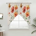 thumbnail image 2 of Swag Valance Curtains for Windows, Orange Red Flowers Light Filtering Kitchen Curtains with Rod Pocket, Farmhouse Pastoral Botanical Window Treatment Valances for Living Room, 28x36 - 2 PCS, 2 of 9