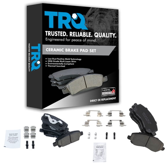 TRQ Front & Rear Premium Posi Ceramic Brake Pad Kit for Jeep Dodge Chrysler BFA13036