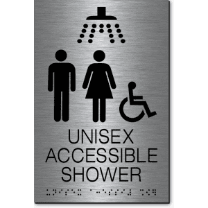 

UNISEX ACCESSIBLE SHOWER Sign-Steel / Black (4 Units)