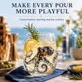 thumbnail image 5 of Artisanal Blue Ringed Octopus Glassware, 3D Octopuses Stemless Wine Glasses, Handcrafted Marine Animal Bar Glass for Coastal Home Decor Ocean Lovers, 5 of 9