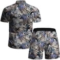 thumbnail image 3 of Rciityk Men's Hawaiian 2-Piece Short Set Wear Short Sleeve Button Down Shirts and Shorts Beach Tropical Hawaii Vacation Suits Outfits - Fall Savings Clearance, 3 of 8