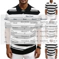 thumbnail image 2 of Ceisia Men's Horizontal Striped Knit Polo Shirt Short Sleeve Casual Slim Fit Ribbed Knitwear White XXL Gifts for Father, 2 of 8