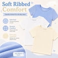 thumbnail image 3 of Btween Active Girls T-Shirts 3 Pack – Short Sleeve Ribbed Crewneck Tees, Soft Stretch Casual Everyday Tops for Girls, 3 of 7