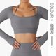 thumbnail image 1 of Traje de Yoga sin costuras para mujer, ropa deportiva ajustada de cintura alta para Fitness, Top corto de manga larga para gimnasio, mallas deportivas, 1 of 5