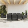 thumbnail image 1 of vidaXL 9 Piece Garden Dining Set Black Poly Rattan and Steel, 1 of 5