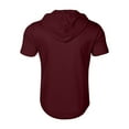 thumbnail image 4 of Men's Casual Short-sleeved Sweatshirt with Multiple Pockets and Zipper - Loose Breathable Solid-color Jacket for Athletic Use, Casual Outings, and Gift Ideas,Red,L, 4 of 5