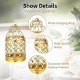 thumbnail image 2 of 2 Pieces Small Bird Cage Lantern Hanging Metal Tealight Holder, Gold Lanterns for Candles, Centerpieces, Vintage Wedding Party, Light Holder, Tea Ligh, 2 of 3
