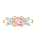 thumbnail image 5 of Rosec Jewels IGI Certified Lab Grown Pink Diamond Flower Engagement Ring (1 Ct, Fancy Pink Color- VS1 Clarity) - Womens Pink White Diamond Ring, 10K Yellow Gold, US 11.00, 5 of 9