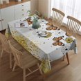 thumbnail image 2 of White Butterfly Flower Dot Pattern Rectangle Tablecloth 60"x84",Waterproof Polyester Rectangle Table Cloth, Wipeable Spillproof Polyester Tablecloth for Dining, Camping, Indoor and Outdoor, 2 of 5