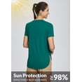 thumbnail image 3 of BALEAF Women's Short Sleeve T Shirts Crew Neck Workout Tops Running Shirts Sun Protection Quick Dry UV Green XXL, 3 of 7