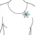 thumbnail image 4 of Bling Jewelry Womens Large Multi Ice Blue Snowflake Brooche Pin Crystal Holiday Party Rhodium Plated, 4 of 5