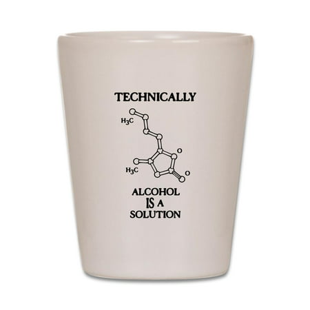 CafePress - Alcohol, A Solution - White Shot Glass, Unique and Funny Shot