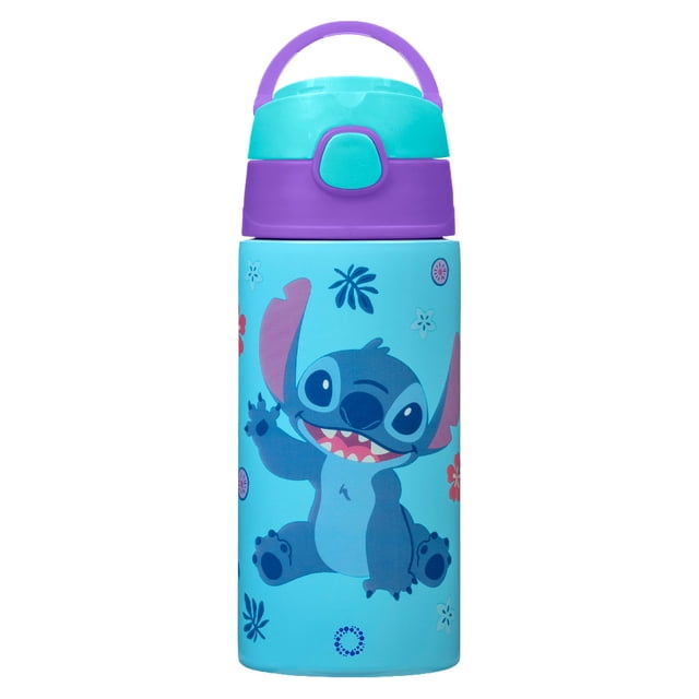 Magma Life Termo Infantil SipperKid Disney Stitch 500 ml Acero Inoxidable Popote Flexible Antiderrames Asa Integrada Doble Pared Ideal para Agua Jugos y Escuela