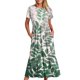 thumbnail image 1 of Vestido de Manga Corta para Mujeres Vestido de Verano de Cuello Redondo Impreso, Poliéster de Tamaño Verdadero Diario Y Vestido de Fiesta, 1 of 5