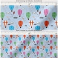 thumbnail image 2 of Soimoi Blue Cotton Voile Fabric Cloud & Hot Air Balloon Holiday Print Sewing Fabric Yard 56 Inch Wide, 2 of 7