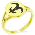 thumbnail image 1 of Stainless Steel Ancient Tribal Mercy Rune Minimalist Oval Top Polished Statement Signet Ring, 1 of 1