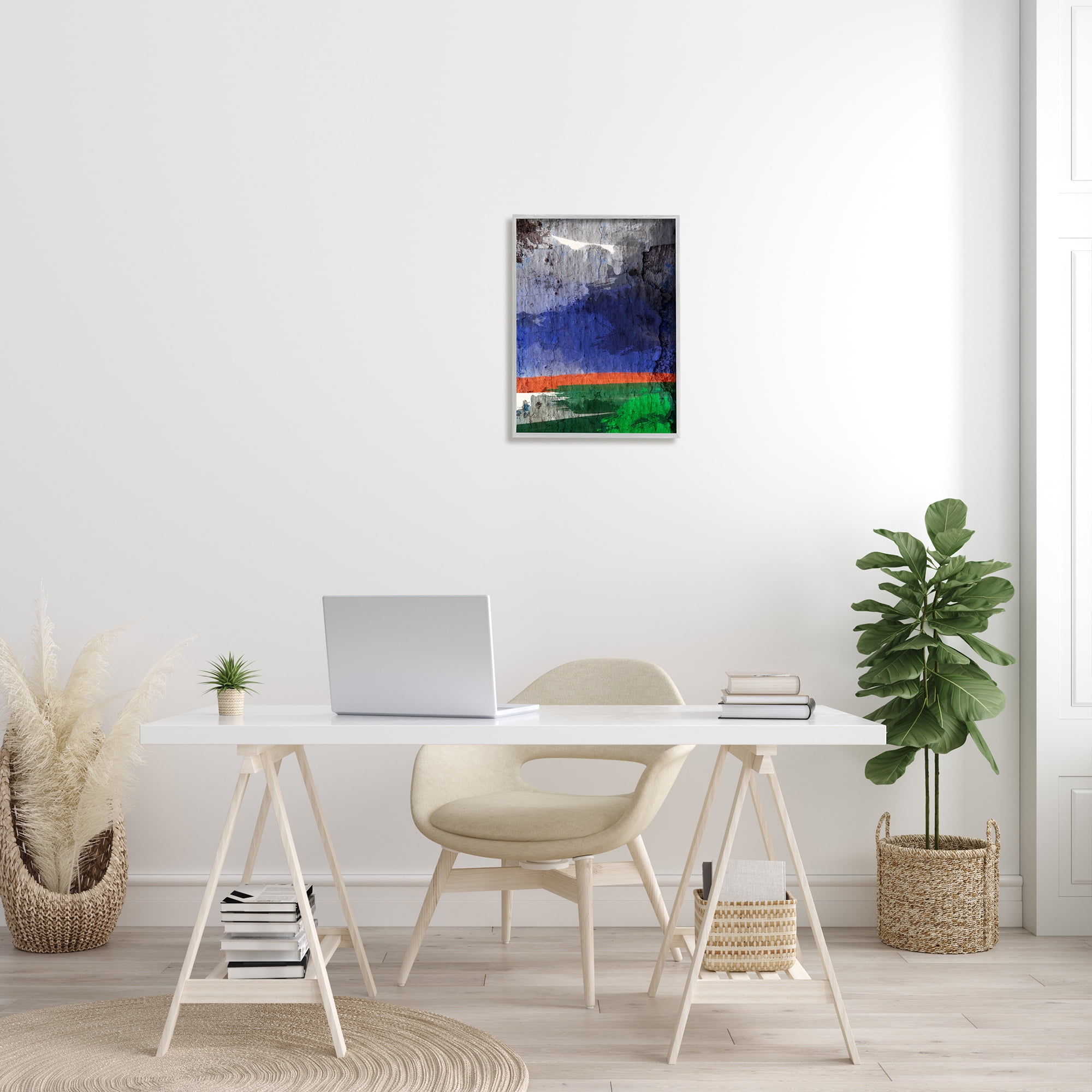 Stupell Industries Murky Abstract Landscape Dark Storm Cloud Winds Abstract Painting Gray Framed Art Print Wall Art, 16 x 20