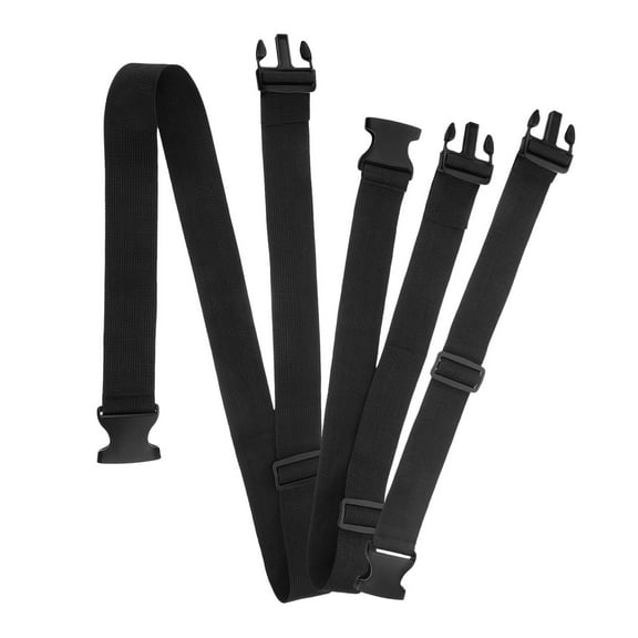 ETHZZLE 3Pcs Black Nylon Buckle Belts Strap for Luggage Binding Adjustable Travel