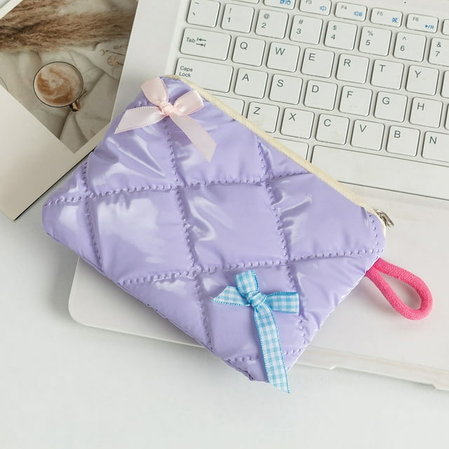 Cosmetic Bag | Portable Waterproof Storage Pouch | Lightweight Polyester Coin Purse | Multi-Purpose Travel Organizer | Compact Size 6.3x4.33x1.18 in | Assorted Colors | 1 Piece
