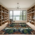 thumbnail image 2 of ODIKA 4'x6' Machine Washable Non-Slip Area Rug, Rustic Cabin Forest Green High Traffic Rug, Green, 1174624, 2 of 7