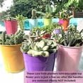 thumbnail image 5 of LaLaGreen Small Hanging Planters Outdoor - 10 Pack, 4 Inch Rainbow Planter Colorful Flower Pots Metal Iron, Rail Balcony Garden Deck Railing Plant Hanger Fence Wall, Herb Bucket Indoor Window Boxes, 5 of 8