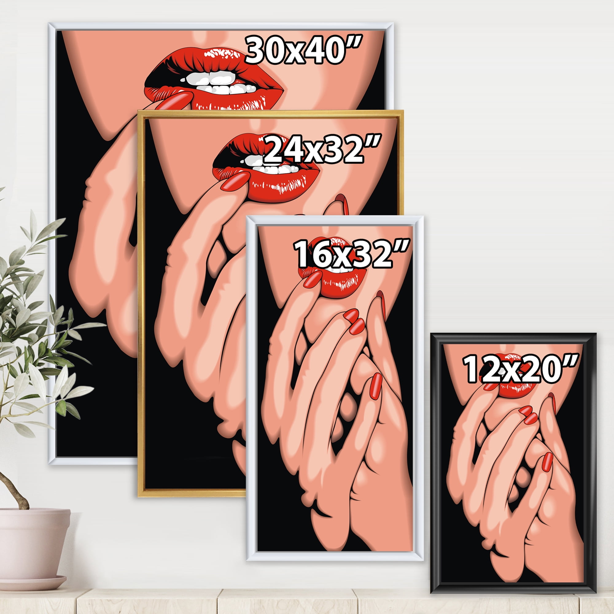 Designart 'Portrai Of A Young Modern Girl' Modern Framed Canvas Wall Art Print