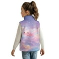 thumbnail image 2 of Xoenoiee Axolotl Cloud Print Warm Fuzzy Girls Fleece Vest Kids Toddlers Teens Sleeveless Outerwear Zipper Coats with Pockets Winter Spring Fall Jacket Fleece Vest Tops, Size 4T, 2 of 7