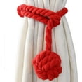 thumbnail image 2 of GHSDFBB Lot de 4 Attaches de Rideaux en Coton Naturel, Attaches de Rideaux Décoratifs Faits à la Main (Rouge), 2 of 7