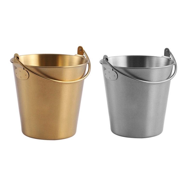 TINYSOME Mini Metal Buckets with Handle Party Decor 3.5x4.9 Durable 304  Stainless Steel 