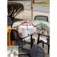 thumbnail image 4 of Outdoor Tablecloth with Umbrella Hole and Zipper, Turquoise Christmas Square Table Cloth 60x60 Inch Waterproof Tablecloth, Snowman Xmas Tree Elk Poinsettia Picnic Table Cover for Patio Camping, 4 of 7