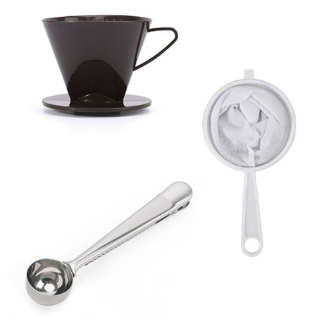 

3Pcs/set Pour-Over Coffee Brewing Filter Cone Set Coffee Filter Screen Coffee Spoon